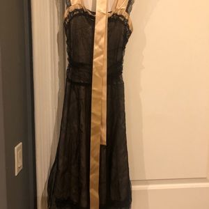 Black tool and lace party dress
